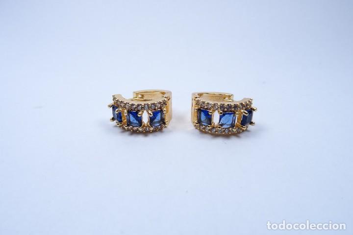 Joyeria: Pendientes en oro amarillo de 14k con zafiros - Foto 8