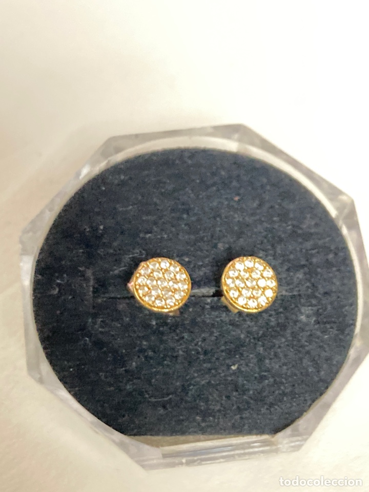 Schmuck: Pendientes de plata chapada oro y circonitas