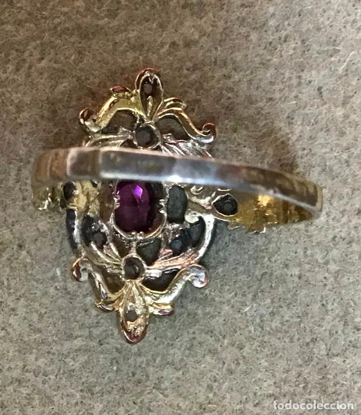 Joyeria: ANILLO DE PLATA-CHAPA EN ORO-PIEDRAS - Foto 2