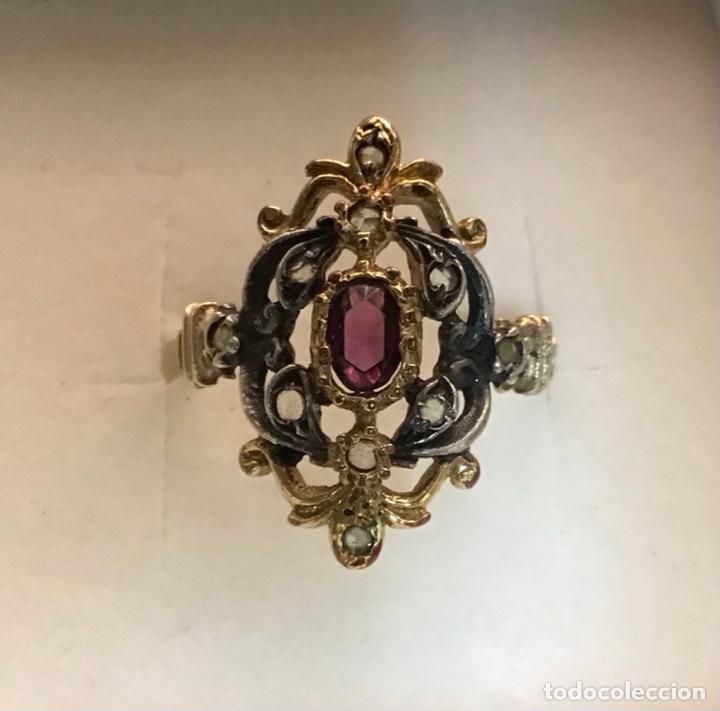 Joyeria: ANILLO DE PLATA-CHAPA EN ORO-PIEDRAS - Foto 1