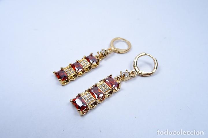 Joyeria: PENDIENTES LARGOS EN ORO DE 14K CON GRANATES - Foto 10