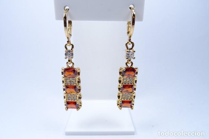 Joyeria: PENDIENTES LARGOS EN ORO DE 14K CON GRANATES - Foto 11