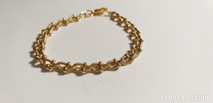 Joyeria: Pulsera de cadena dorada. Eslabones. Largo 20 cm - Foto 2