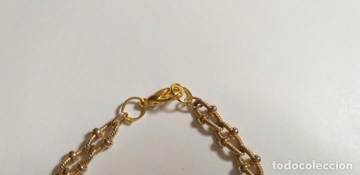 Joyeria: Pulsera de cadena dorada. Eslabones. Largo 20 cm - Foto 3
