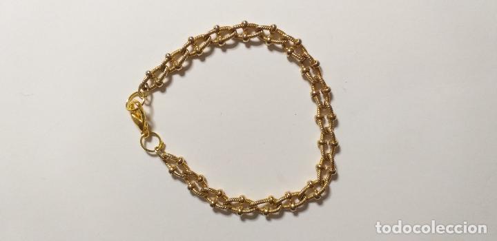 Joyeria: Pulsera de cadena dorada. Eslabones. Largo 20 cm - Foto 5