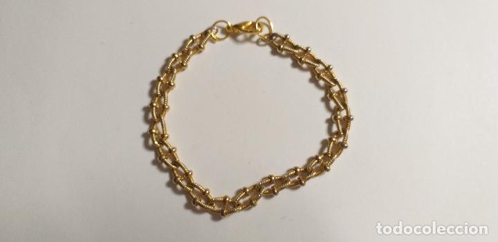 Joyeria: Pulsera de cadena dorada. Eslabones. Largo 20 cm - Foto 6