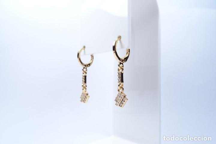 Joyeria: PENDIENTES LARGOS EN ORO DE 14K CON PIEDRAS BLANCAS - Foto 10