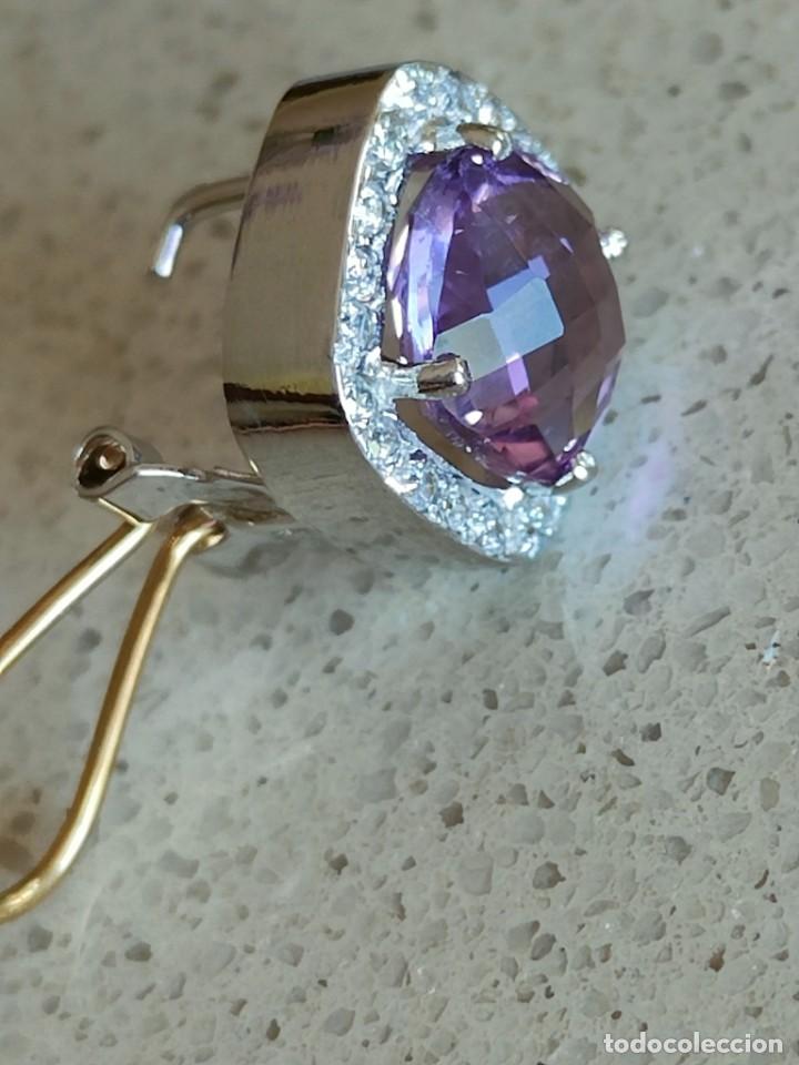 Joyeria: PENDIENTES ORO BLANCO 18K Y AMATISTA - Foto 7