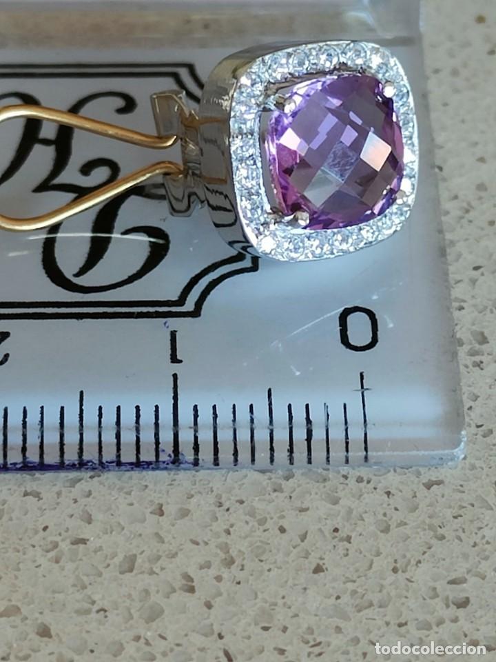 Joyeria: PENDIENTES ORO BLANCO 18K Y AMATISTA - Foto 9