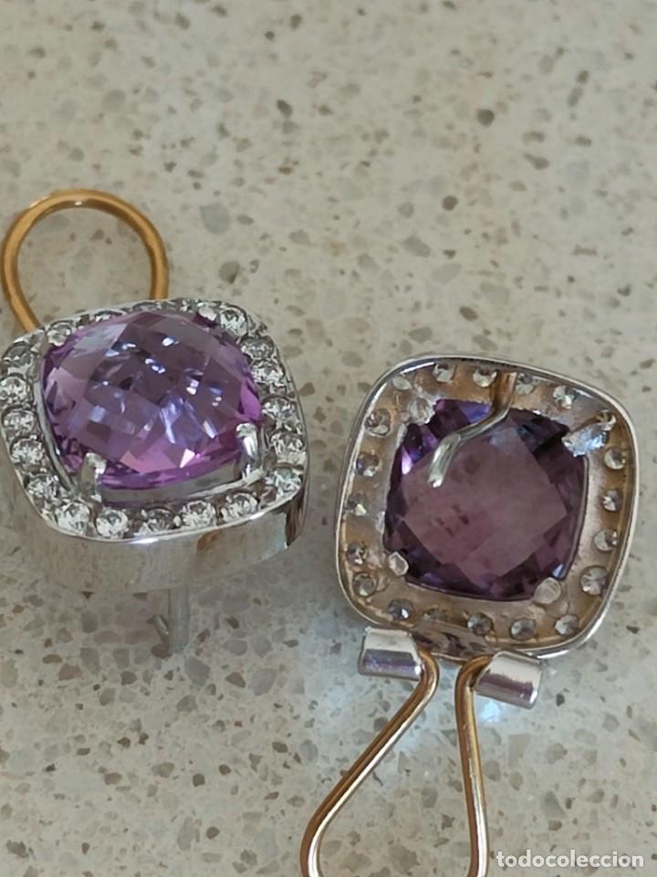 Joyeria: PENDIENTES ORO BLANCO 18K Y AMATISTA - Foto 13