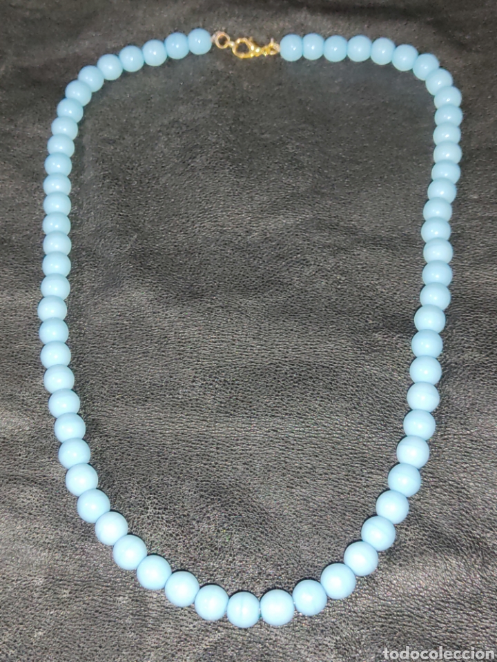 Joyeria: COLLAR DE CRISTAL DE MURANO AZUL CELESTE.VINTAGE. - Foto 3