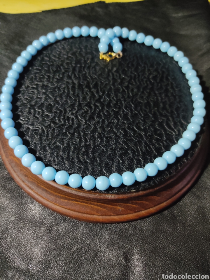 Joyeria: COLLAR DE CRISTAL DE MURANO AZUL CELESTE.VINTAGE. - Foto 5