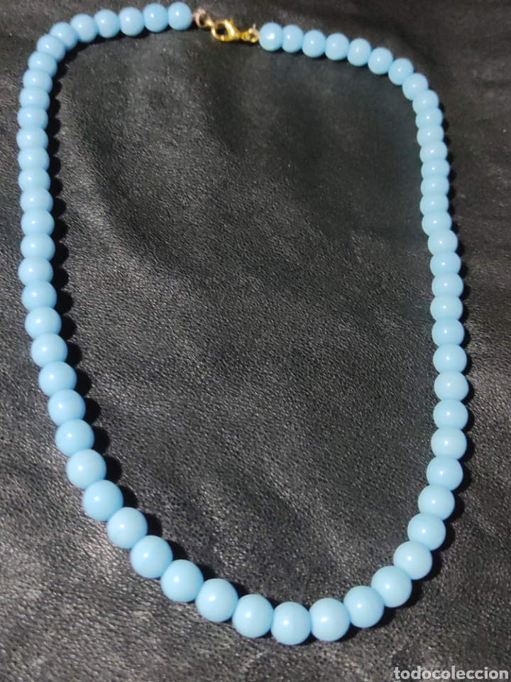 Joyeria: COLLAR DE CRISTAL DE MURANO AZUL CELESTE.VINTAGE. - Foto 1