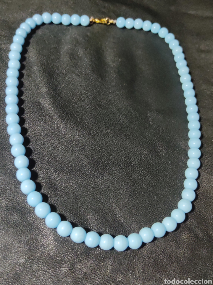 Joyeria: Collar de cristal de murano azul celeste.Vintage. - Foto 2