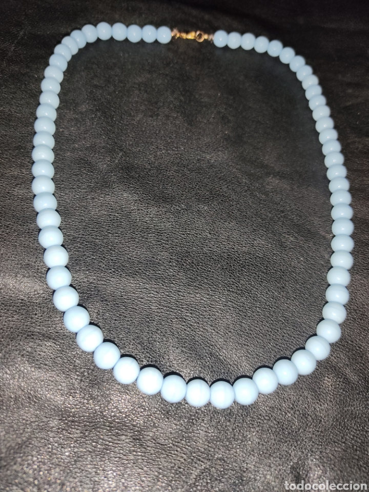 Joyeria: Collar de cristal de murano azul celeste.Vintage. - Foto 3