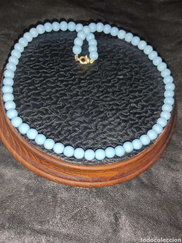 Joyeria: Collar de cristal de murano azul celeste.Vintage. - Foto 4
