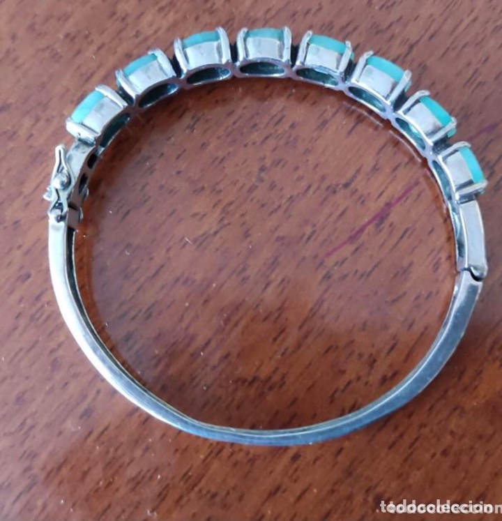 Joyeria: Pulsera r&iacute;gida de plata con esmeraldas - Foto 2