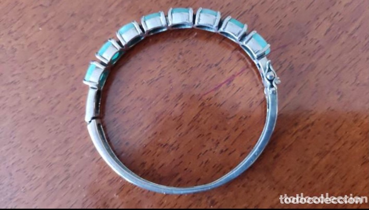 Joyeria: Pulsera r&iacute;gida de plata con esmeraldas - Foto 3