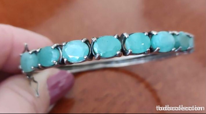 Joyeria: Pulsera r&iacute;gida de plata con esmeraldas - Foto 4