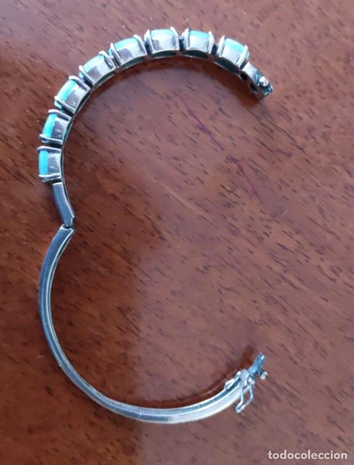 Joyeria: Pulsera r&iacute;gida de plata con esmeraldas - Foto 5
