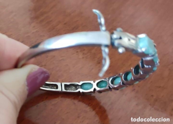 Joyeria: Pulsera r&iacute;gida de plata con esmeraldas - Foto 6