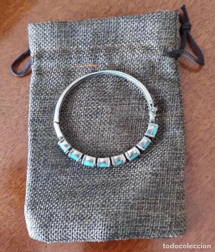Joyeria: Pulsera r&iacute;gida de plata con esmeraldas - Foto 8