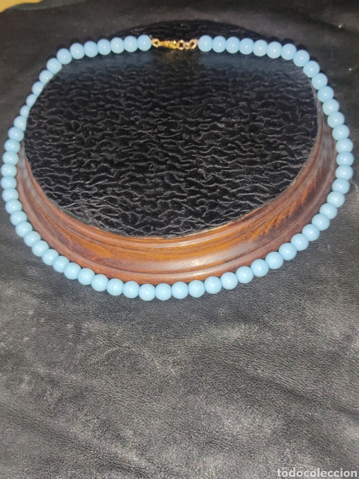 Joyeria: Collar de cristal de murano azul celeste.Vintage. - Foto 2