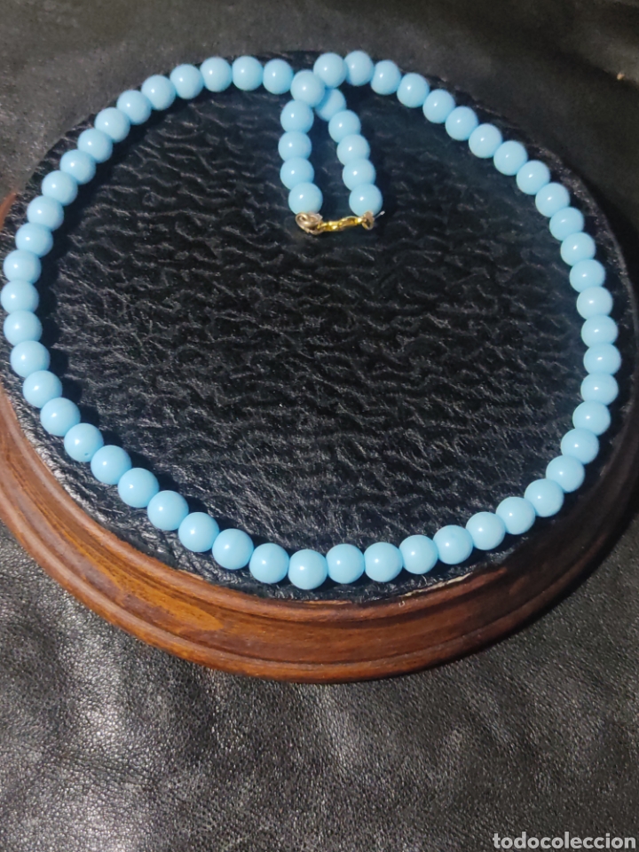 Joyeria: Collar de cristal de murano azul celeste.Vintage. - Foto 3
