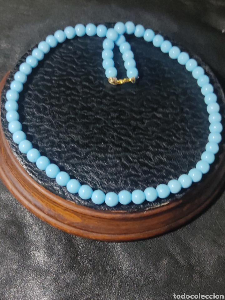 Joyeria: Collar de cristal de murano azul celeste.Vintage. - Foto 4