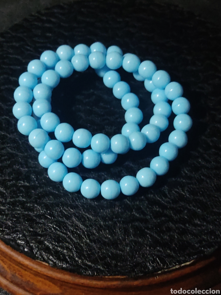 Joyeria: Collar de cristal de murano azul celeste.Vintage. - Foto 5