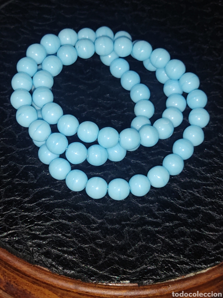 Joyeria: Collar de cristal de murano azul celeste.Vintage. - Foto 7