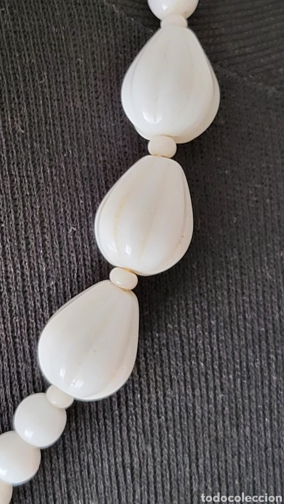 Joyeria: COLLAR VINTAGE DE OPALINA BLANCA - Foto 2