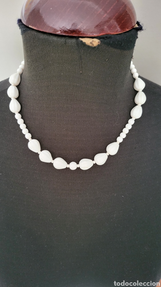 Joyeria: COLLAR VINTAGE DE OPALINA BLANCA - Foto 1