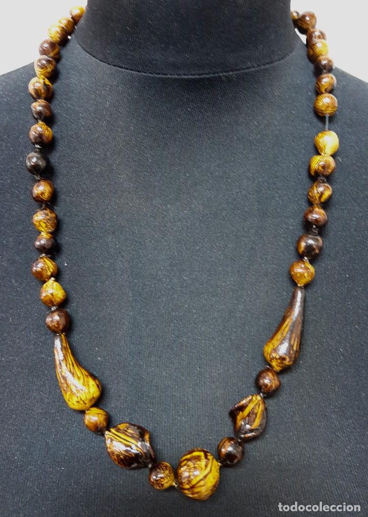 Joyeria: Collar Shabby Chic Beads madera barnizada marr&oacute;n - Foto 5