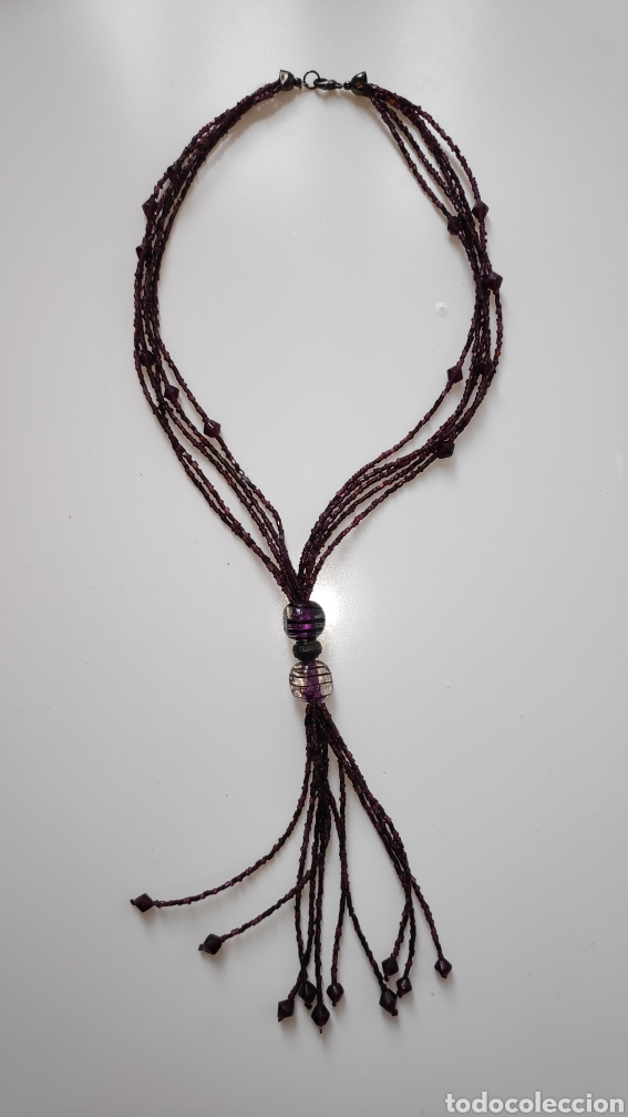 Joyeria: Collar de cuentas morado vintage - Foto 2
