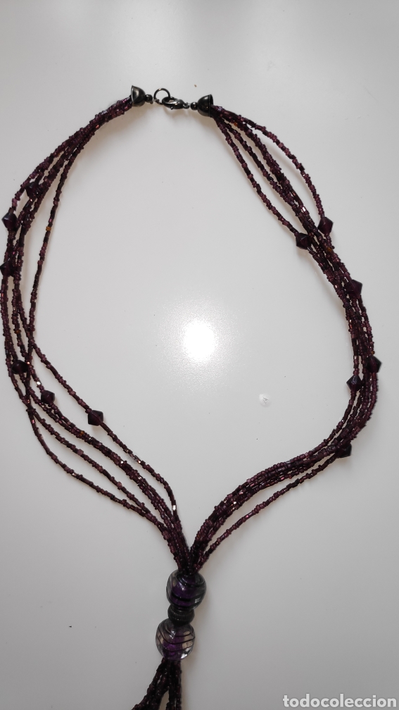 Joyeria: Collar de cuentas morado vintage - Foto 3
