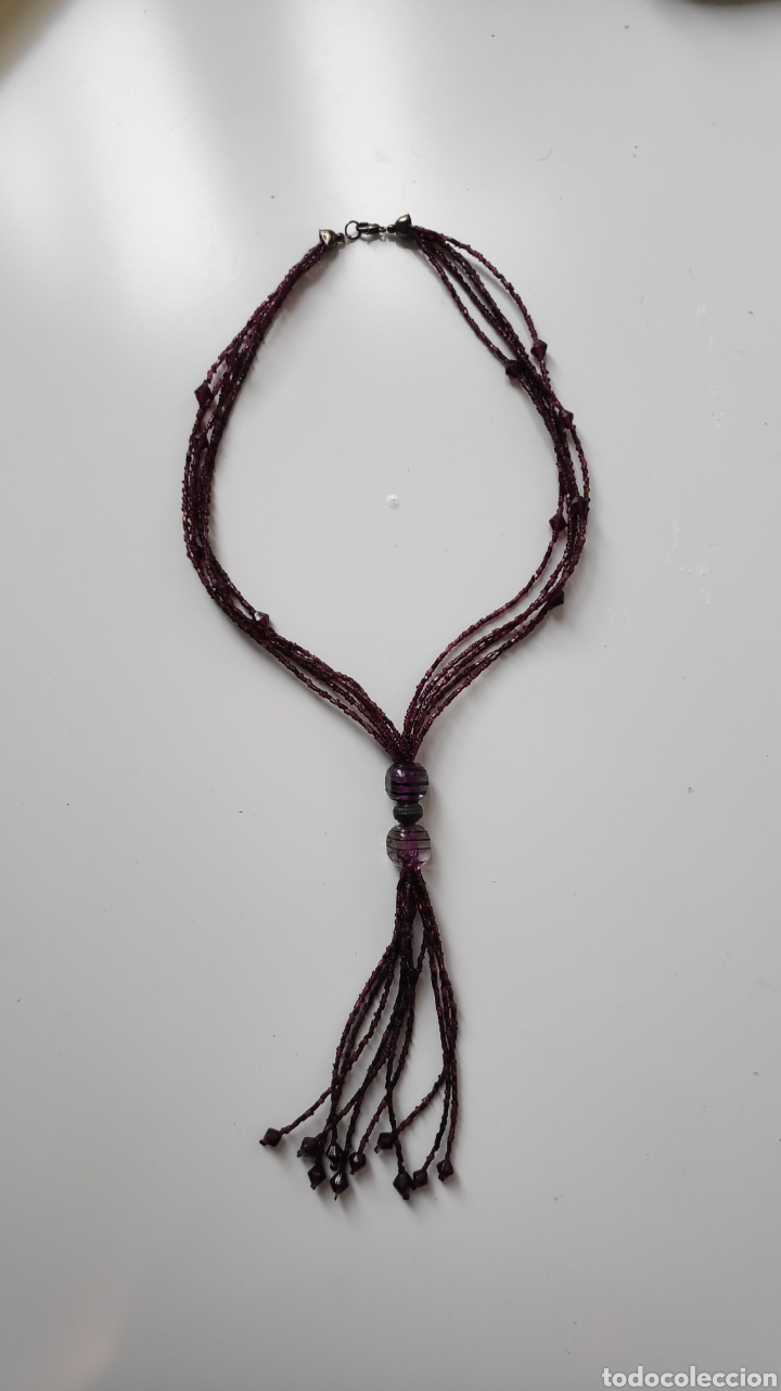 Joyeria: Collar de cuentas morado vintage - Foto 4