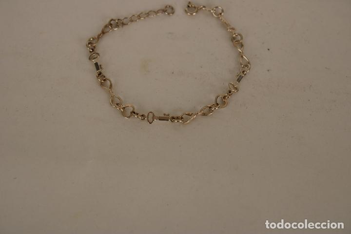 Joyeria: pulsera corazones y llaves 925 plata - Foto 2