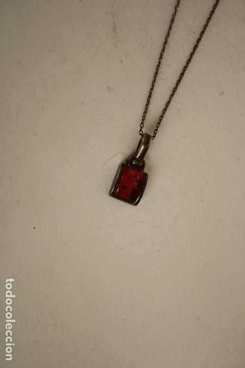 Joyeria: colgante y cadena de plata con ambar - Foto 3