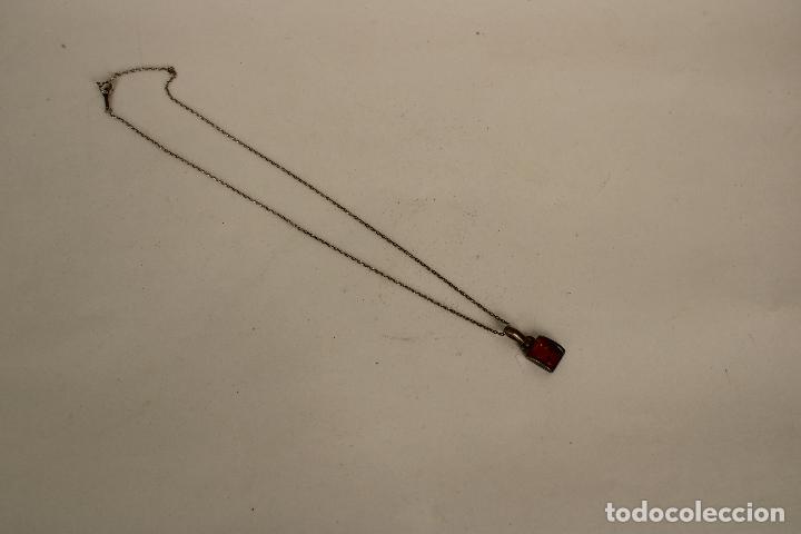 Joyeria: colgante y cadena de plata con ambar - Foto 4