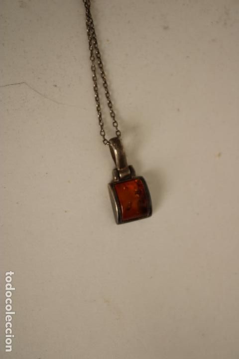 Joyeria: colgante y cadena de plata con ambar - Foto 6
