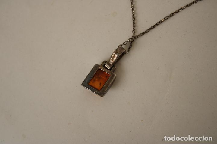 Joyeria: colgante y cadena de plata con ambar - Foto 8