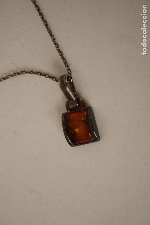 Joyeria: colgante y cadena de plata con ambar - Foto 9