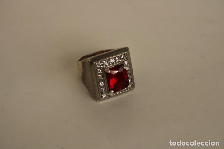 Joyeria: anillo plata 925 con piedra roja - Foto 3