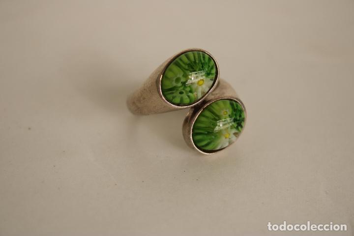 Joyeria: anillo plata con cristales verdes de murano - Foto 2