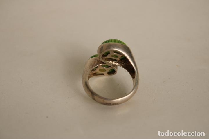 Joyeria: anillo plata con cristales verdes de murano - Foto 3