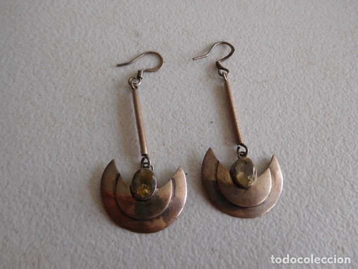 Joyeria: Pendientes de plata vintage con piedra - Foto 1