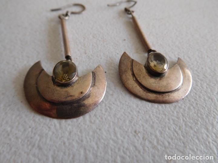 Joyeria: Pendientes de plata vintage con piedra - Foto 2