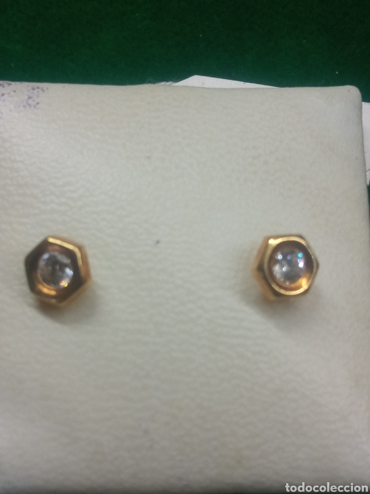 Joyeria: Pendiente de oro y circonita V - Foto 1