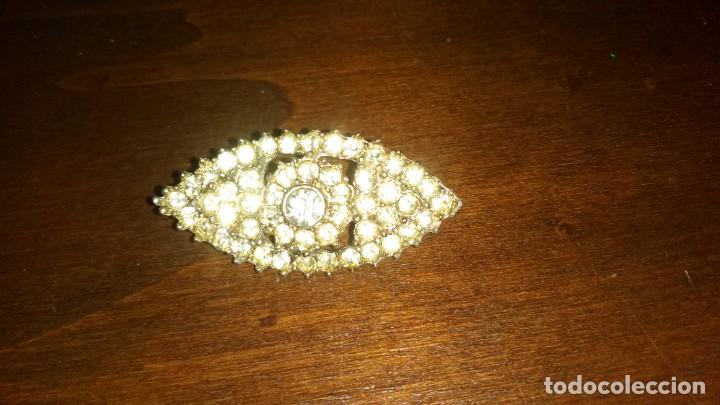 Joyeria: ANTIGUO BROCHE DE PLATA Y CRISTALES, - Foto 1